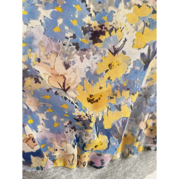 Anthropologie Future Vintage Blue Watercolor Blouse Women's Sz S Sheer Artist - Picture 6 of 11